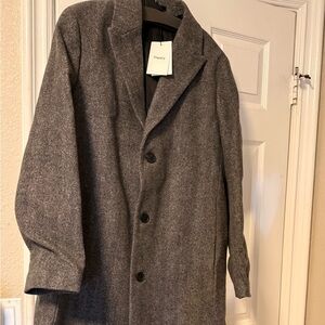 Theory Men's Charcoal Trench Coat